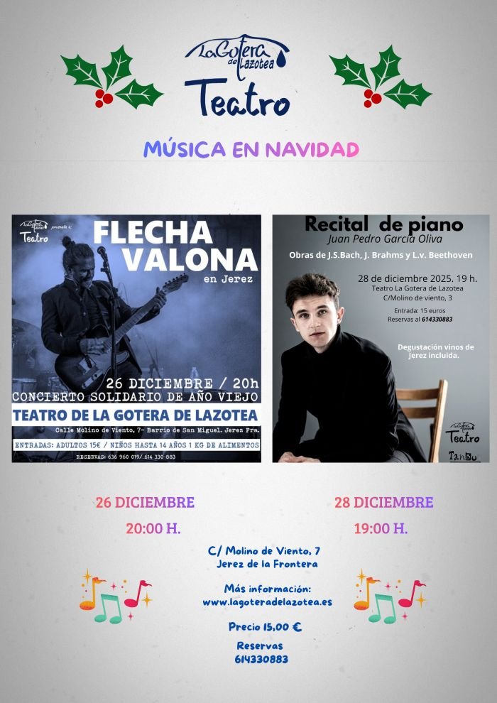 Programación navideña Teatro La Gotera de Lazotea Jerez