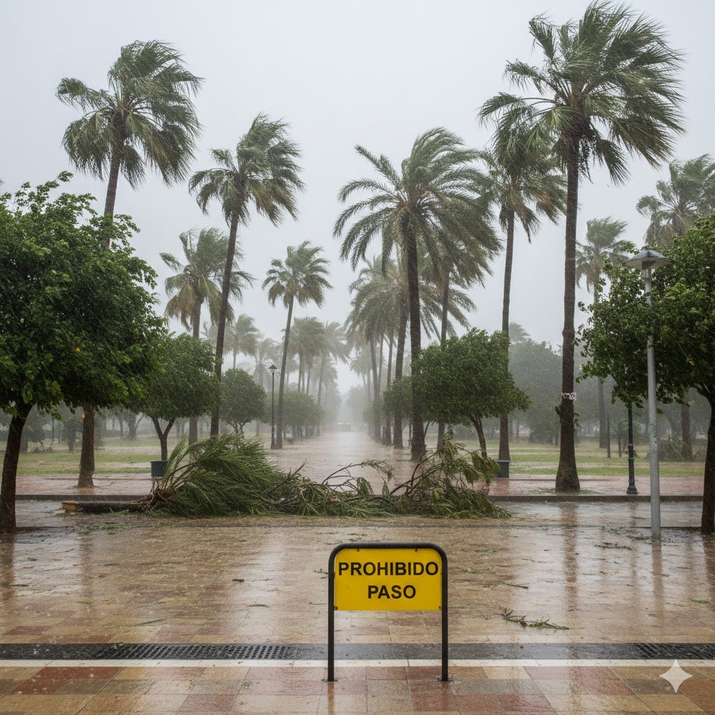 Jerez se blinda: Cierre inminente de parques y cementerio por alerta meteorológica