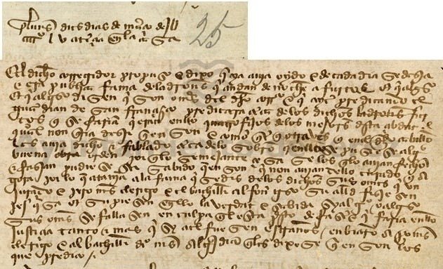 Manuscrito original del Archivo Municipal de Jerez de 1455 con caligrafía gótica procesal sobre papel antiguo, detallando el acta capitular del 10 de marzo sobre la investigación criminal de Pedro de Tapia contra los robos nocturnos en la ciudad.