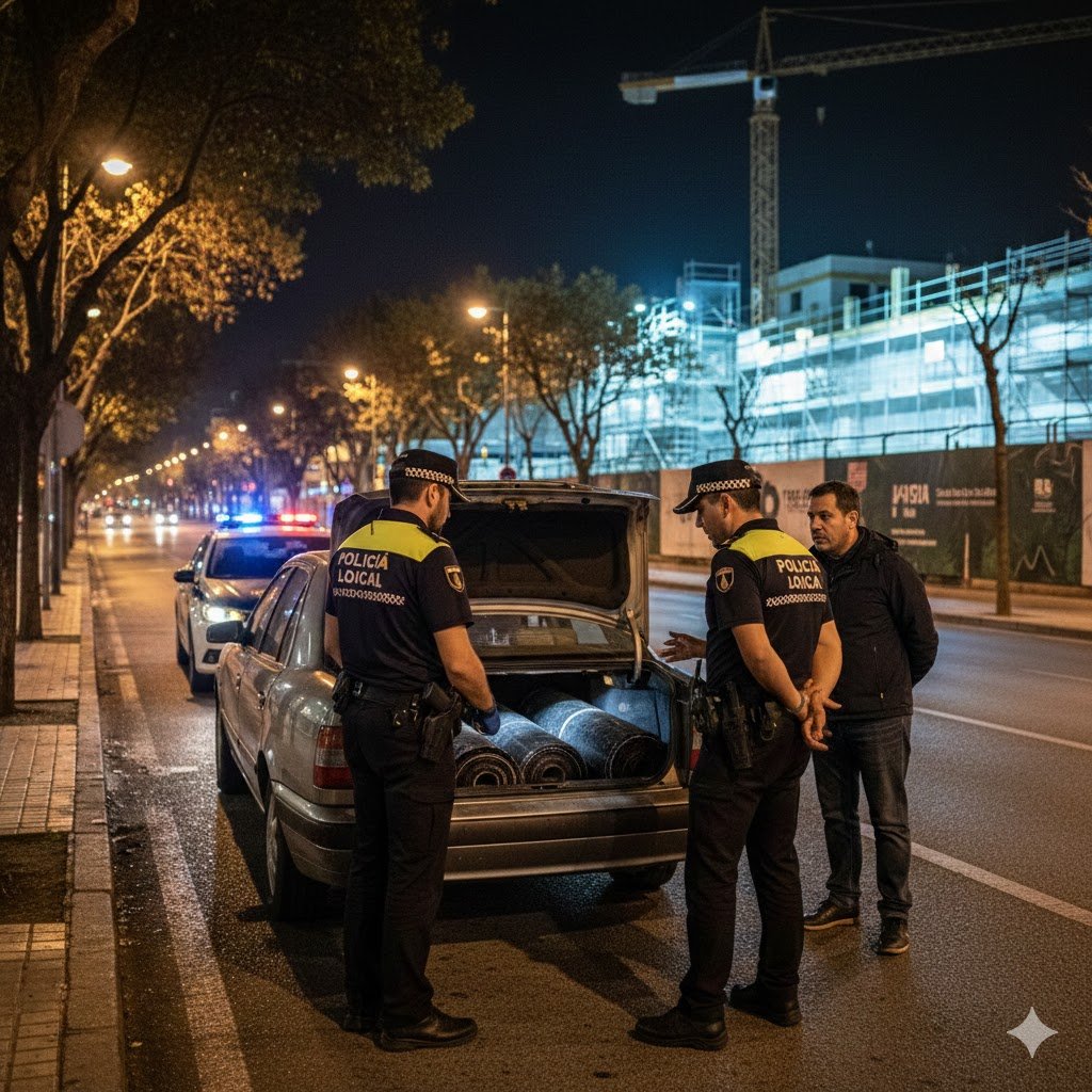 La Policía Local de Jerez frustra el robo de material en las obras de San Mateo