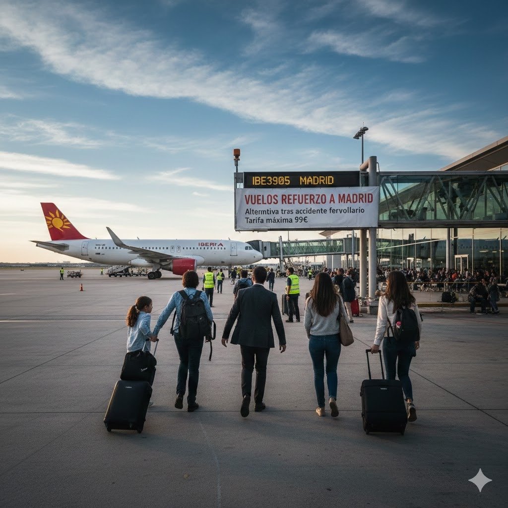 El avión se convierte en el gran aliado para viajar de Jerez a Madrid tras el colapso ferroviario