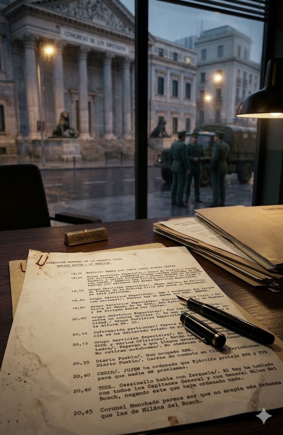 Cronología oficial de la Guardia Civil sobre el 23-F: los documentos del Estado Mayor