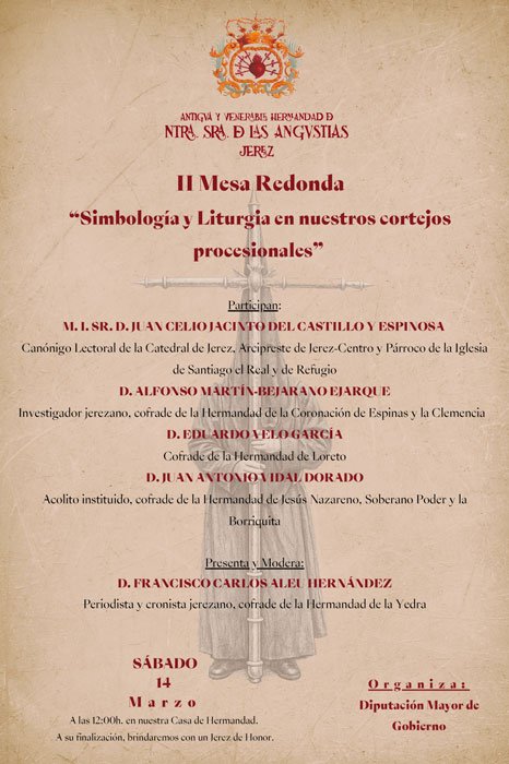 Cartel anunciador de la II Mesa Redonda de la Diputación Mayor de Gobierno de las Angustias.