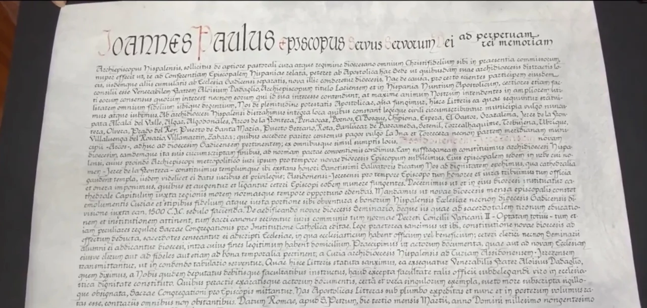 La bula que fundó la Diócesis de Asidonia-Jerez cumple 46 años