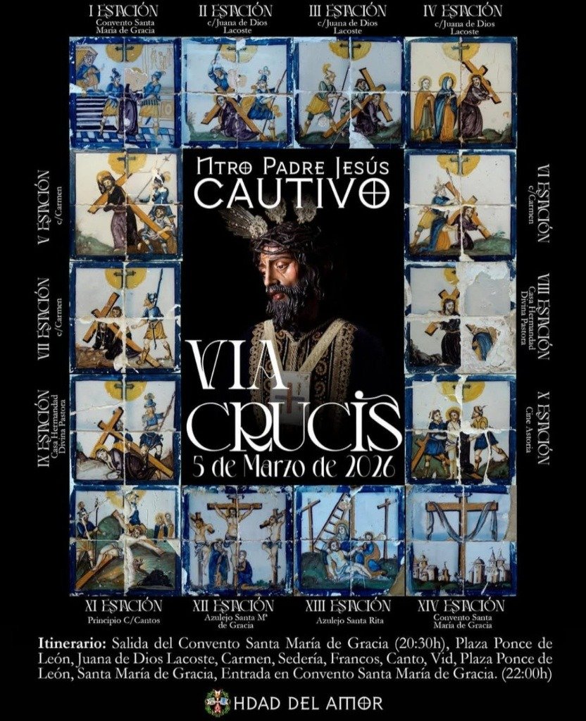 Devoción y silencio: El solemne Vía Crucis de Nuestro Padre Jesús Cautivo este 5 de marzo