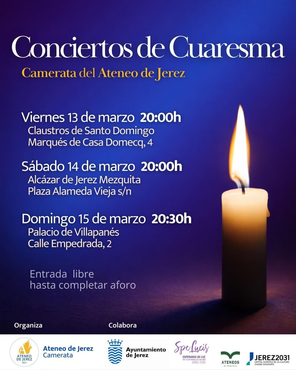 La Camerata del Ateneo de Jerez protagoniza tres Conciertos de Cuaresma gratuitos