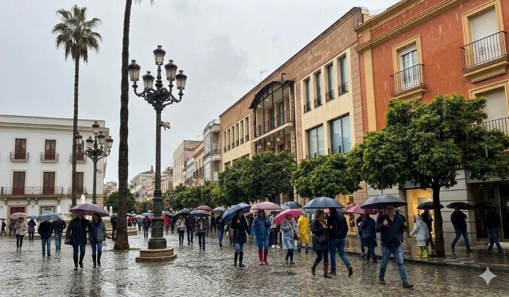 Previsión de lluvias en Jerez de la Frontera: tormentas y humedad extrema este fin de semana