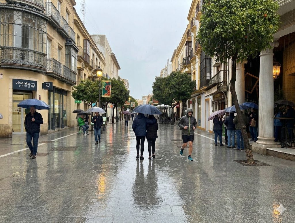 La lluvia regresa a Jerez con fuerza: prepárate para una semana de paraguas y tormentas