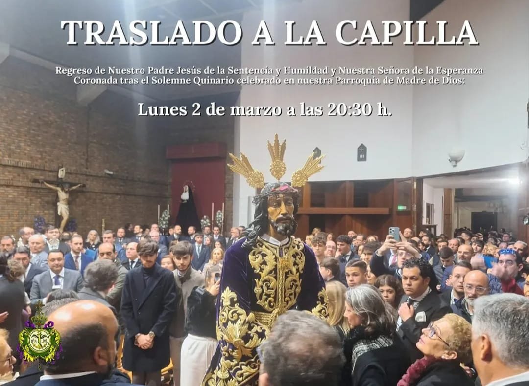 El solemne traslado de la Sentencia y la Esperanza Coronada de Jerez cierra su Quinario en Madre de Dios