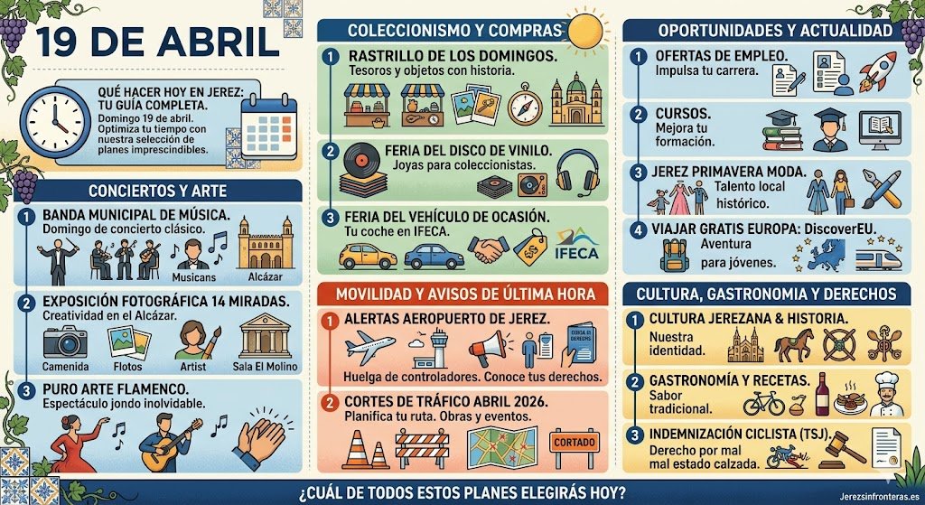 La mejor agenda de eventos en Jerez para el 19 de abril