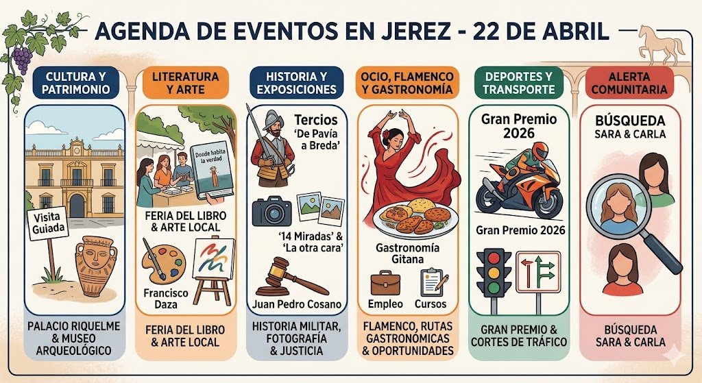 Agenda de eventos en Jerez para este miércoles 22 de abril: Qué hacer
