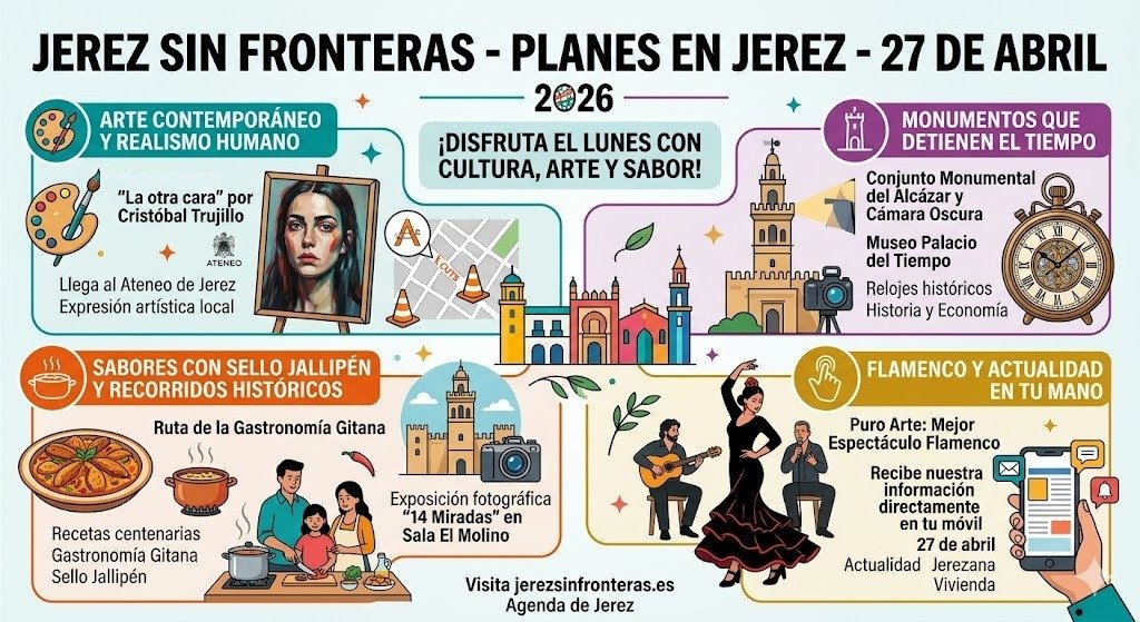 Planes en Jerez el 27 de abril: Cultura, arte y sabor para comenzar la semana