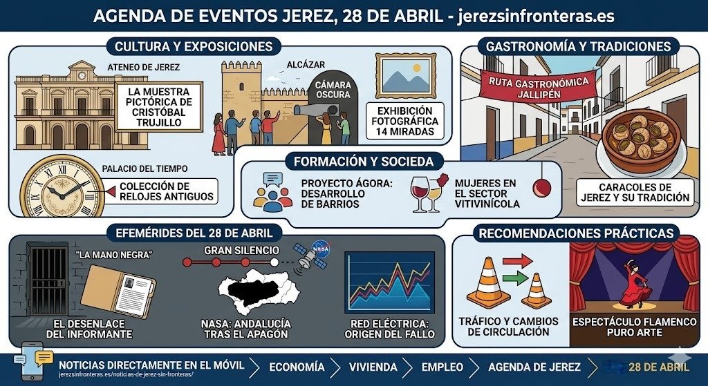 Agenda de eventos en Jerez el 28 de abril: cultura, arte e historia