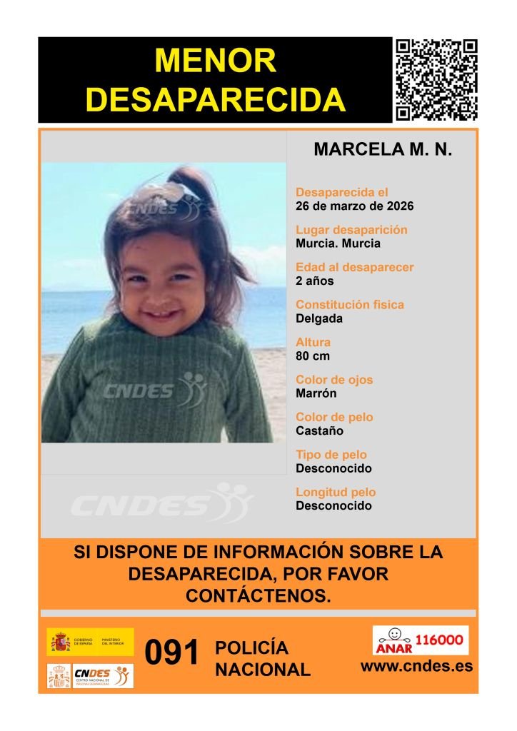 niña desaparecida en Murcia Marcela M. N.