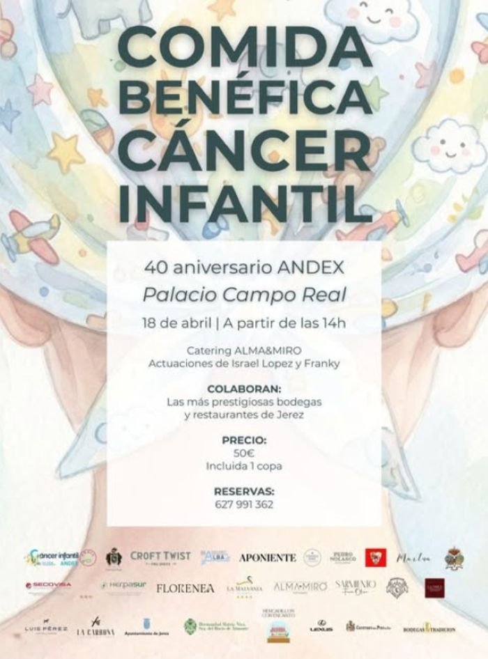 Cartel de comida benéfica de Andex en Jerez