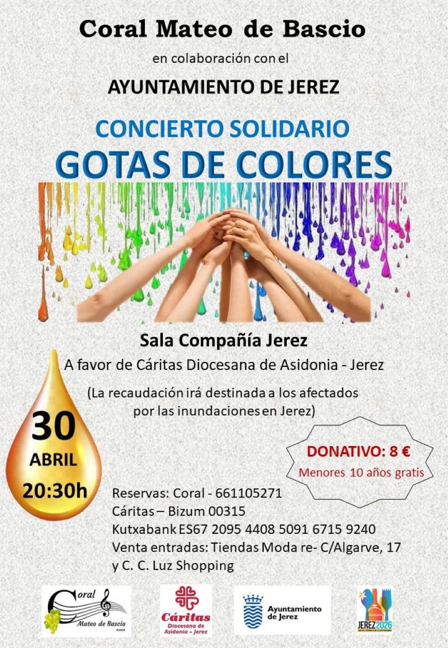 La música se hace esperanza en Jerez con el Concierto Solidario «Gotas de Colores»