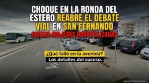 Polémica en la Ronda del Estero: la colisión de dos coches reabre el debate vial en San Fernando