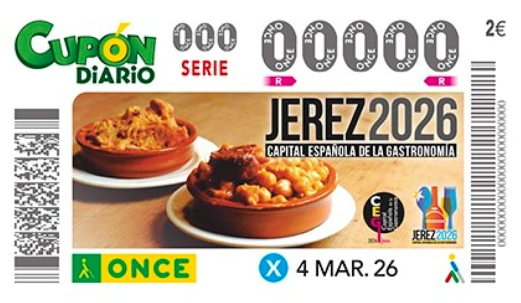Cupón de la ONCE de Capital Española de la Gastronomía