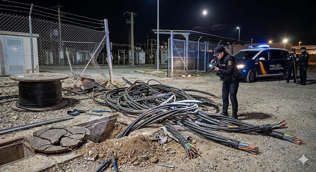 Robo de cable de cobre en Jerez