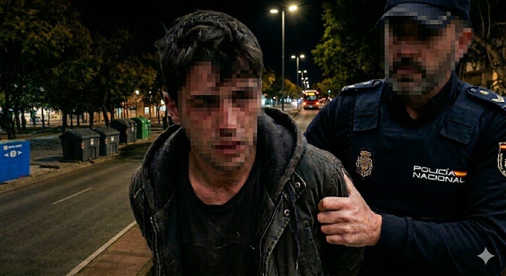 La Policía Nacional arresta al presunto agresor del agente herido en la Avenida Blas Infante