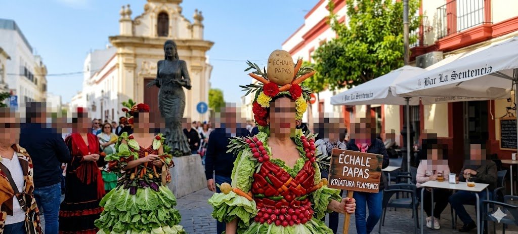 El pasacalles de verduras ‘Échale Papas’ en Jerez inundará de arte las calles del barrio de San Miguel