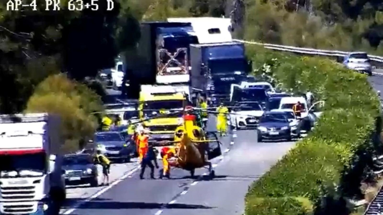 Última hora sobre el grave accidente en la AP-4 en El Cuervo