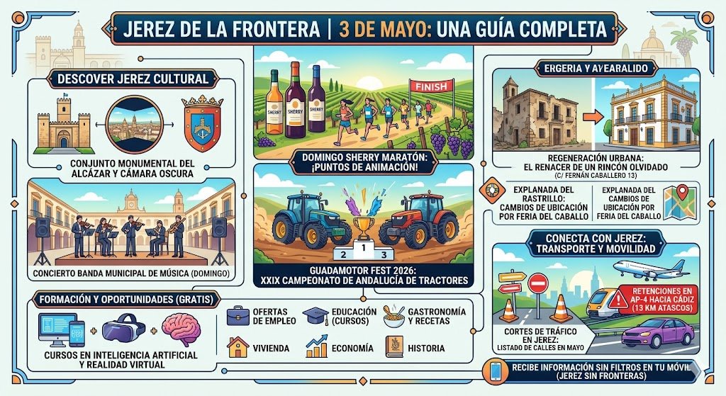 Agenda de eventos en Jerez: Planes para hoy domingo 3 de mayo