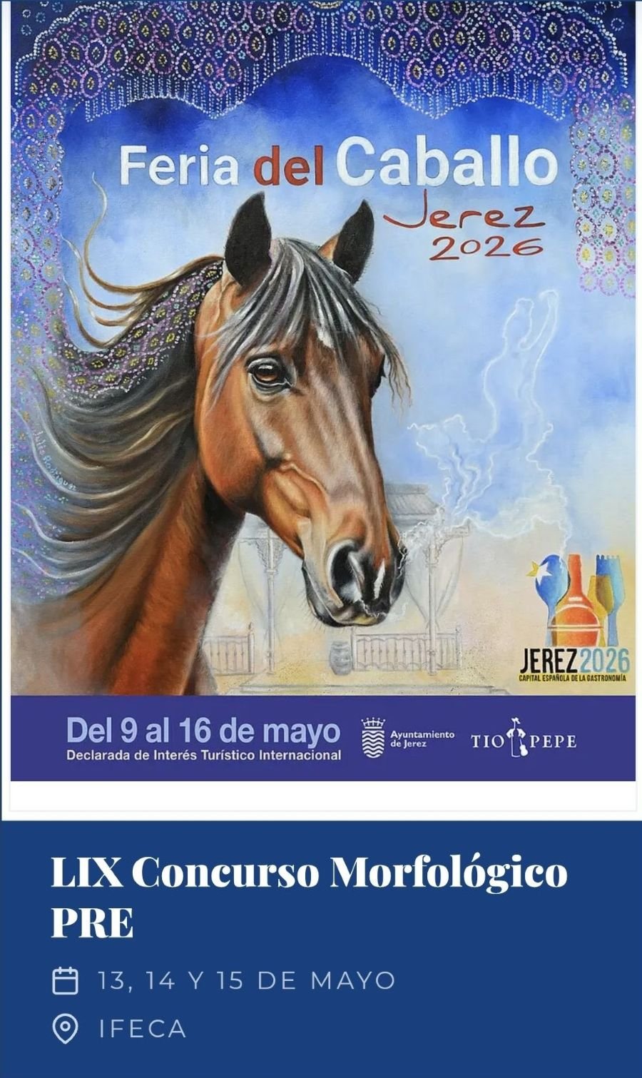 Concurso de caballos PRE en la Feria de Jerez 2026: La intriga del campeón
