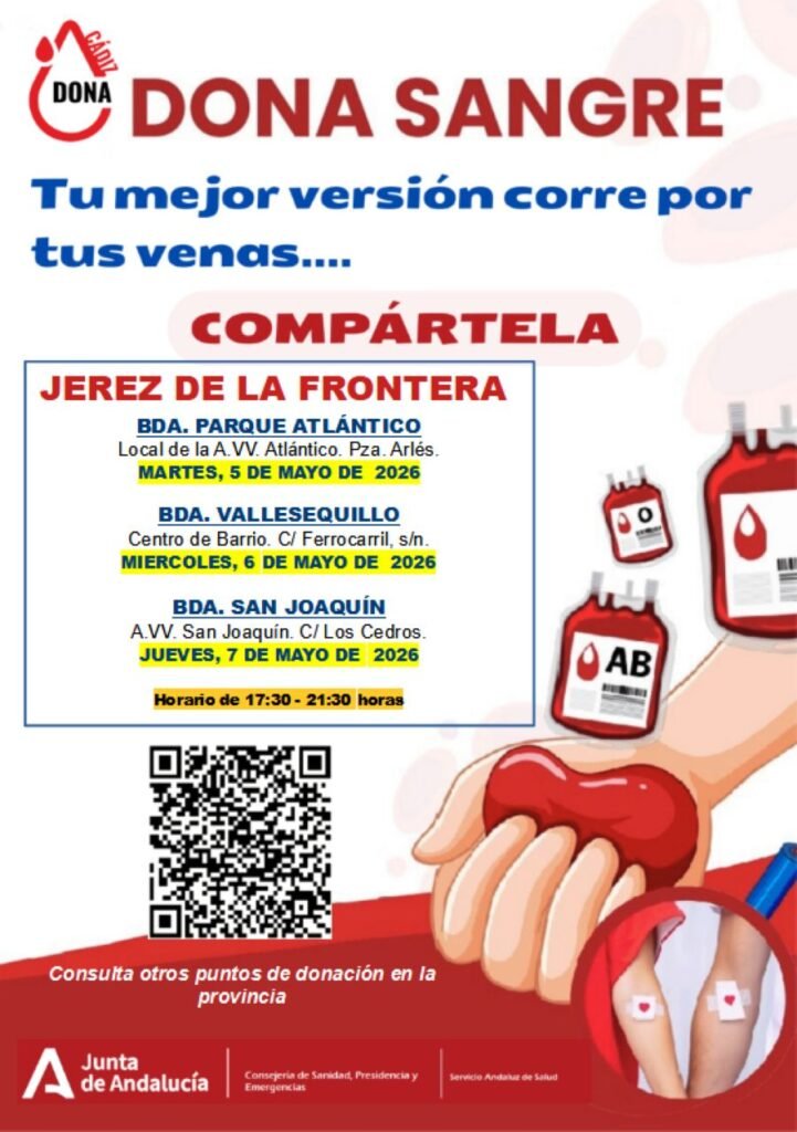 Cartel para donar sangre en Jerez este mayo