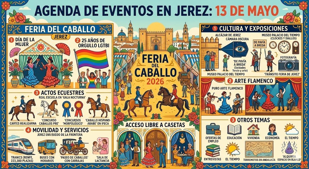 Agenda de eventos en Jerez para este 13 de mayo: Guía de la Feria