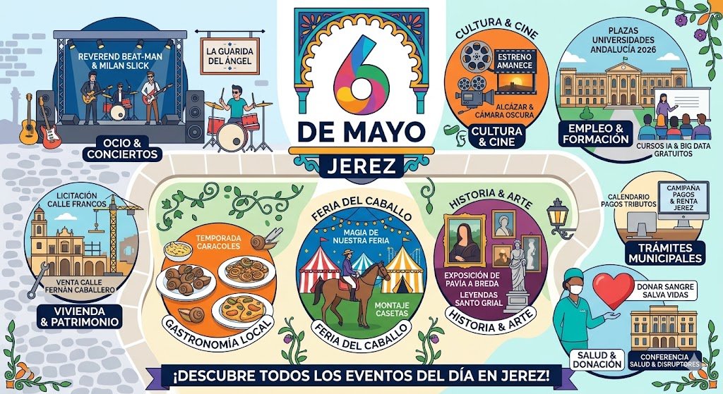 Agenda de eventos en Jerez para el 6 de mayo: Todo lo que necesitas saber