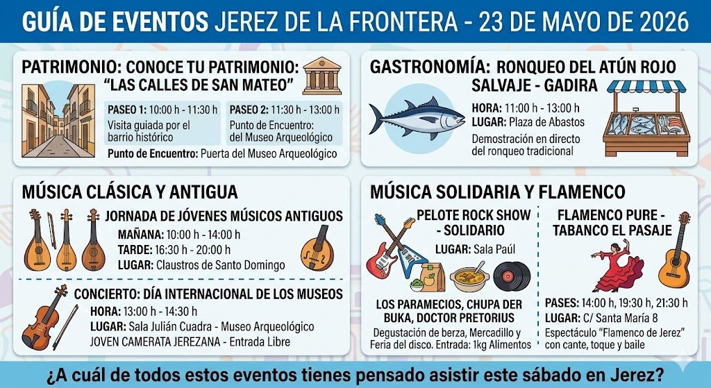 Qué hacer en Jerez el 23 de mayo: Agenda completa de eventos