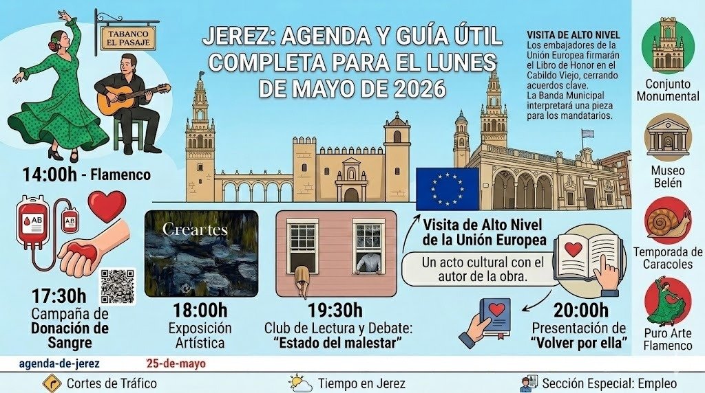 Agenda de eventos en Jerez para el 25 de mayo de 2026