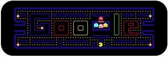 Juego de Pac-man integrado en el buscador. Fuente: Google Doodles