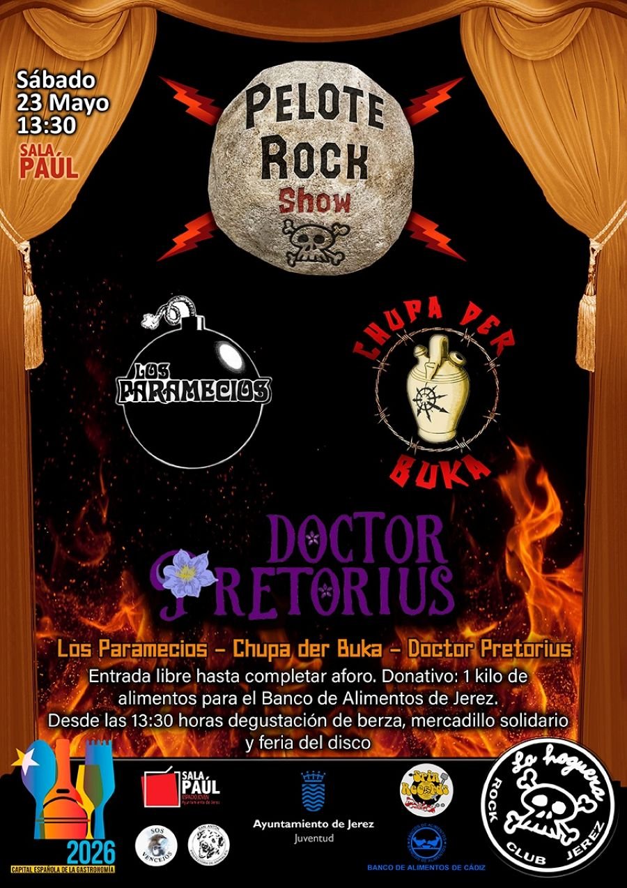 Pelote Rock Show Jerez 2026: Rock solidario y berza en la Sala Paúl