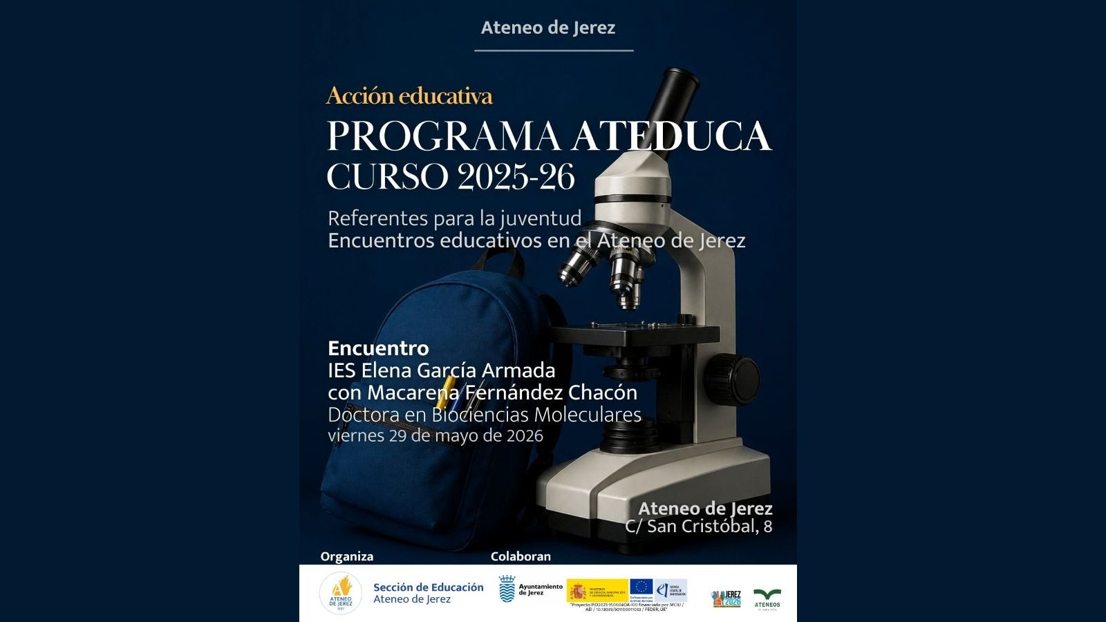 El programa ATEDUCA en Jerez regresa con ciencia (solo para estudiantes y ateneístas)