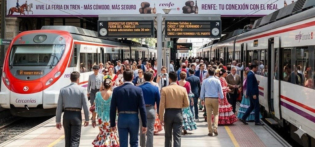 Trenes para la Feria de Jerez: Renfe activa un plan masivo con 223.300 plazas