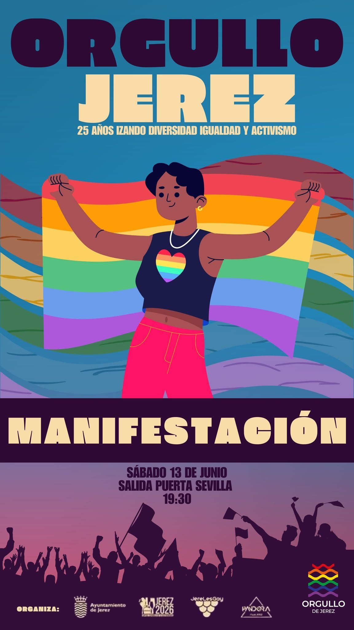 Horario y recorrido de la manifestación del Orgullo en Jerez 2026
