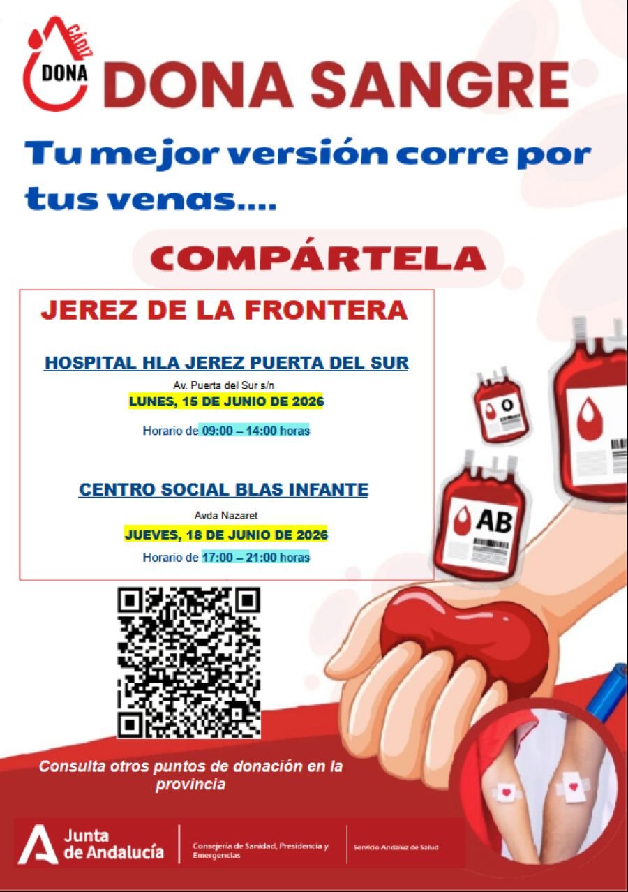 Salva tres vidas el lunes o el jueves con la donación de sangre en Jerez