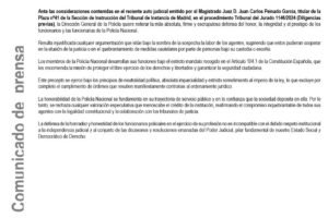 ¡Guerra total! La Policía estalla contra el juez Peinado por acusar a los escoltas de Begoña Gómez de «facilitar» su fuga