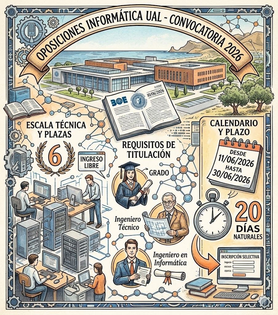 Oposiciones de Informática para la Universidad de Almería: 6 plazas