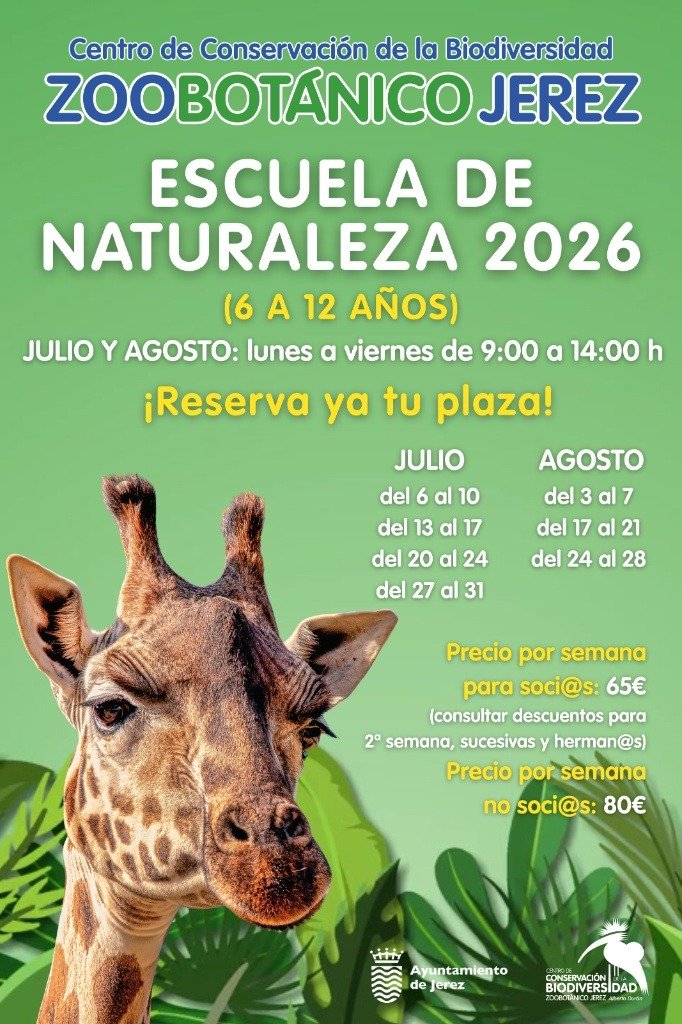 Escuela de Naturaleza Zoobotánico Jerez 2026: Plazas y Precios