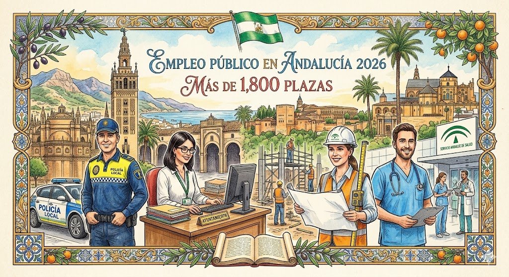 Más de 1.800 plazas de empleo público en Andalucía: guía de convocatorias 2026