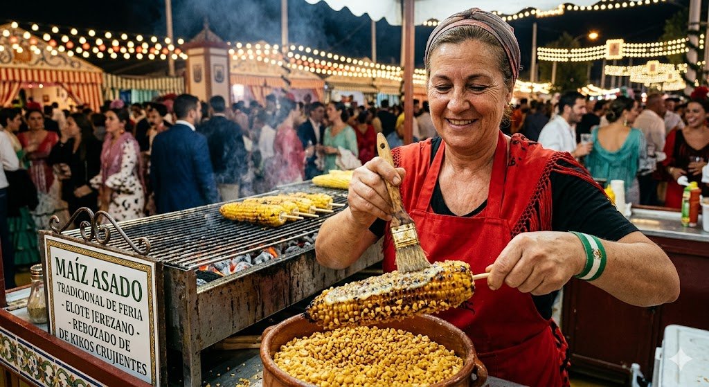 Receta de maíz asado en la Feria de Jerez: el truco de la mazorca crujiente