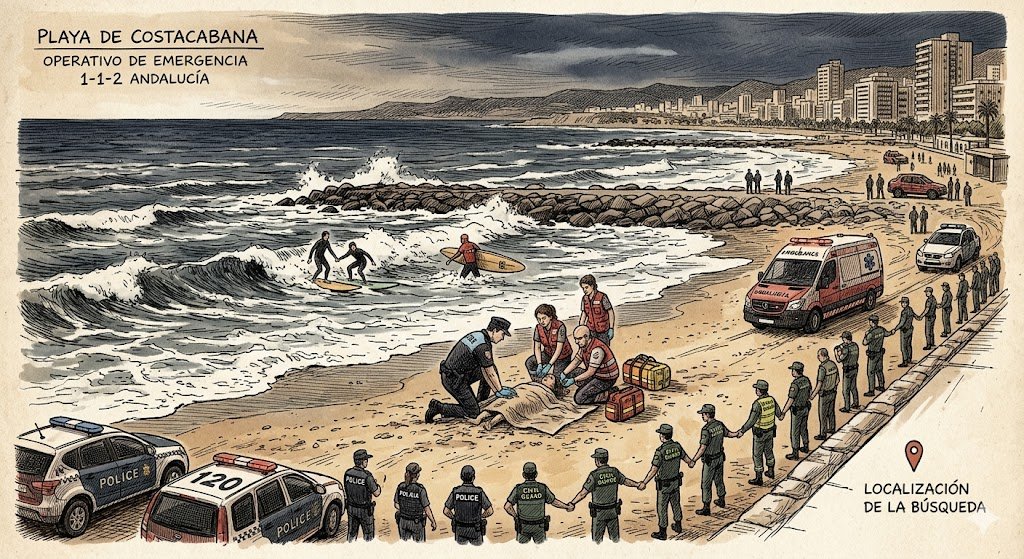 Consternación en Almería: fallecimiento de una menor en la playa de Costacabana