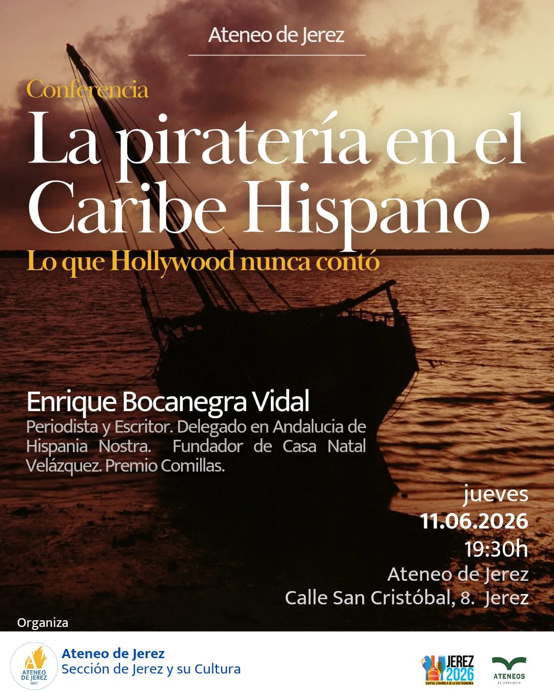La piratería en el Caribe Hispano llega al Ateneo de Jerez