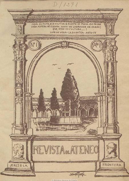 Portada histórica del número 1 de la Revista del Ateneo de Jerez de la Frontera, publicada en agosto de 1924.