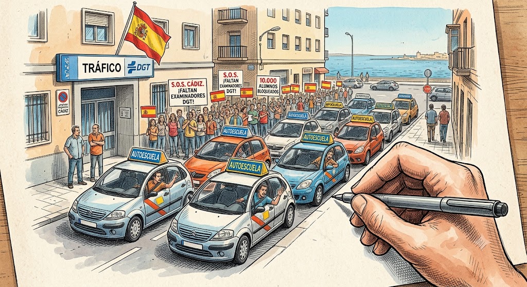 Crisis de examinadores en la DGT de Cádiz: Las autoescuelas alzan la voz