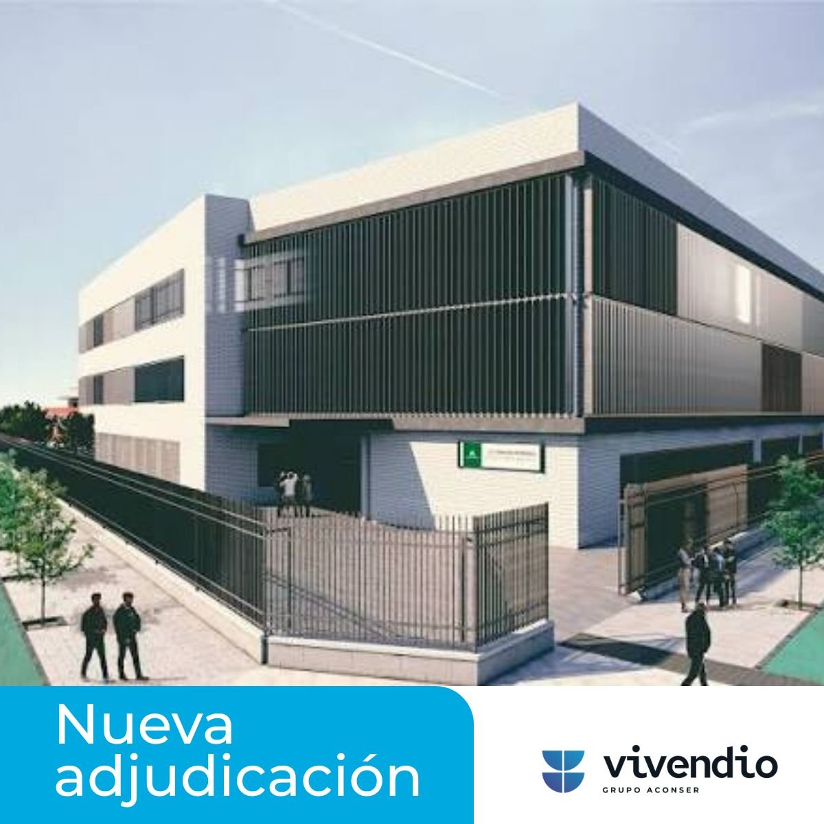 Recreación virtual del edificio del Centro de Referencia Aeroespacial en Jerez tras la reforma proyectada por Vivendio.