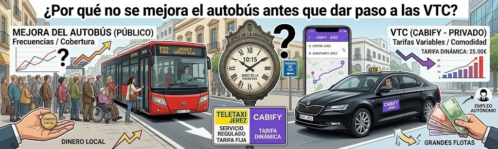 ¿Por qué no se mejora el autobús antes que dar paso a las VTC? El dilema de la movilidad urbana en Jerez